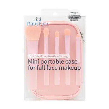 Ruby Face Brush Set 5pcs (Mini Pink Bag)