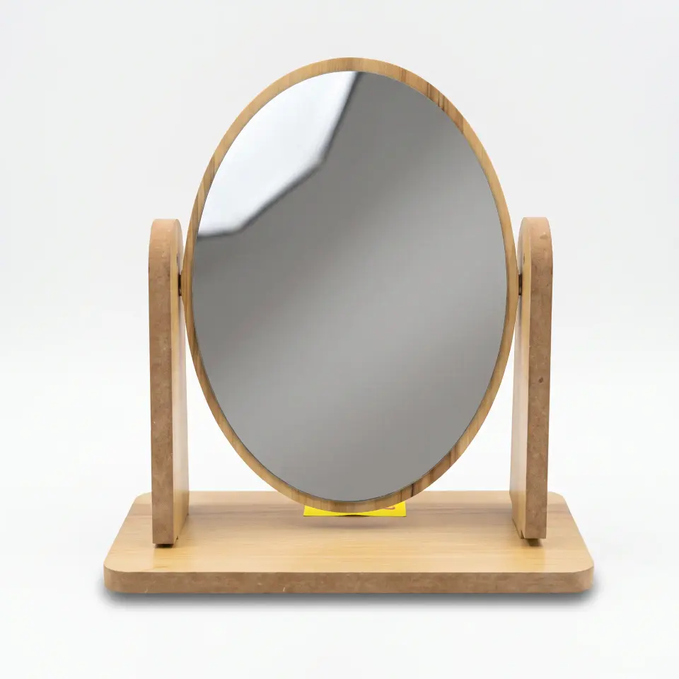 Espelho de Mesa Oval Moldura de Madeira, foto 1