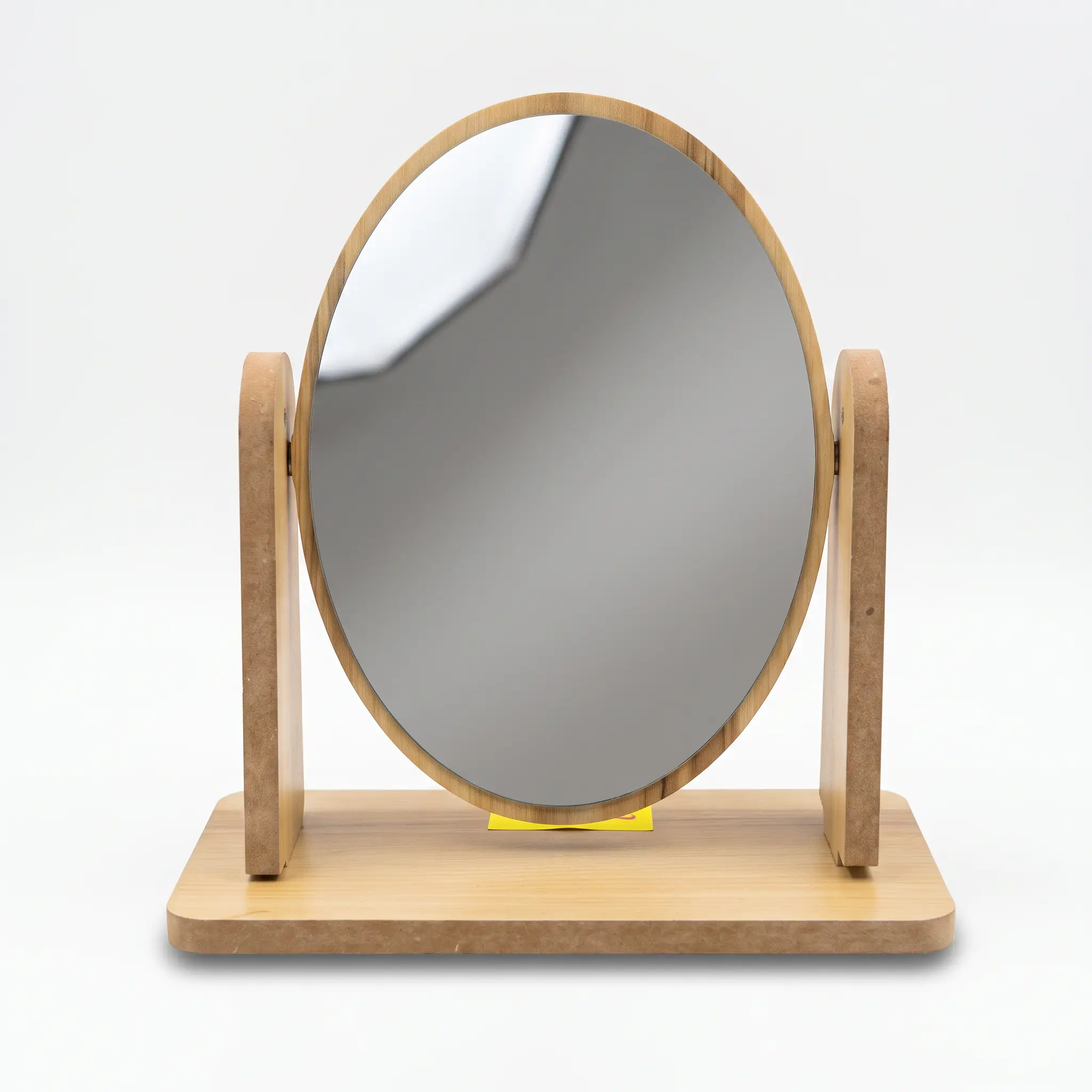 ESPELHO DE MESA OVAL MOLDURA DE MADEIRA