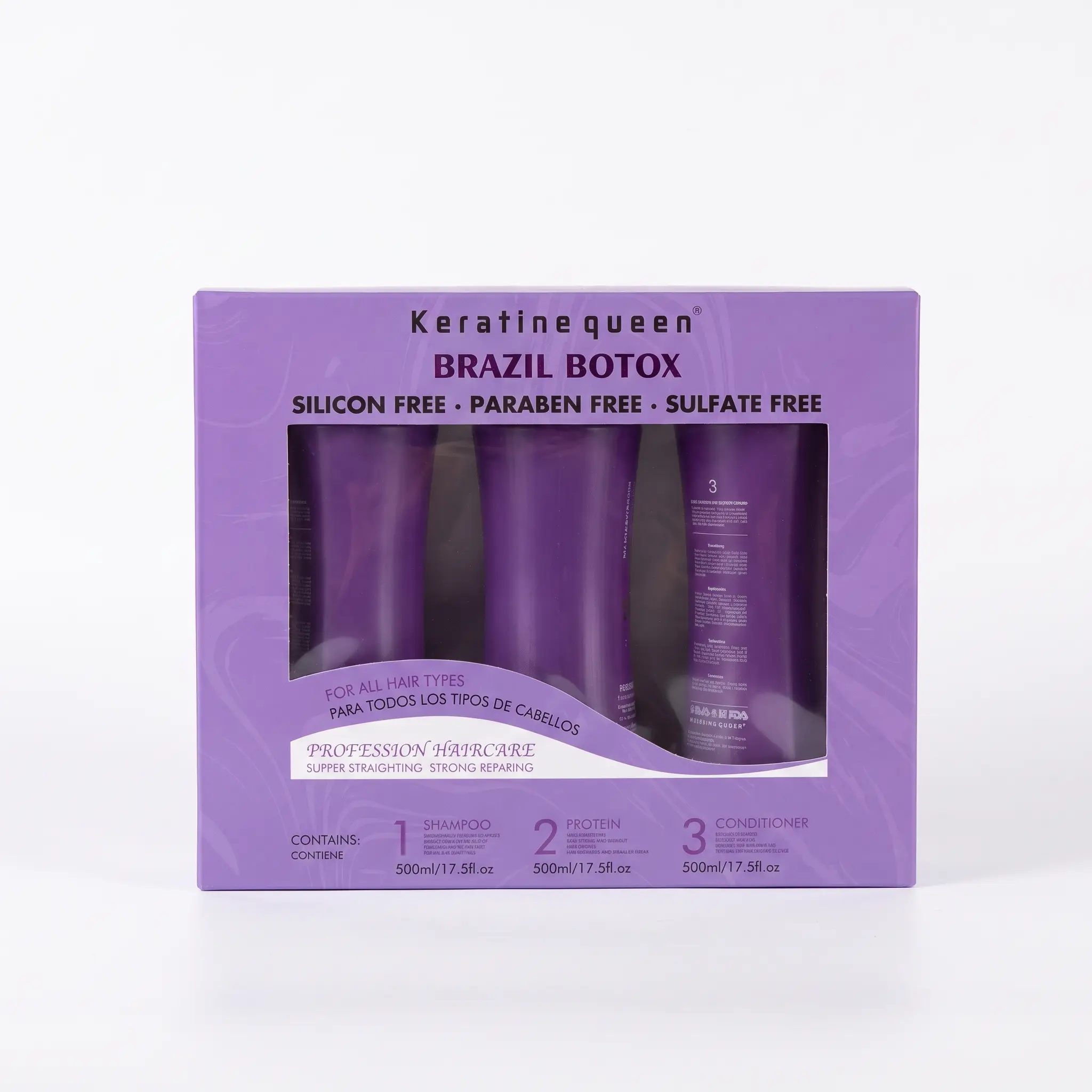 Keratine Queen Brazil Botox 500ml 3pcs