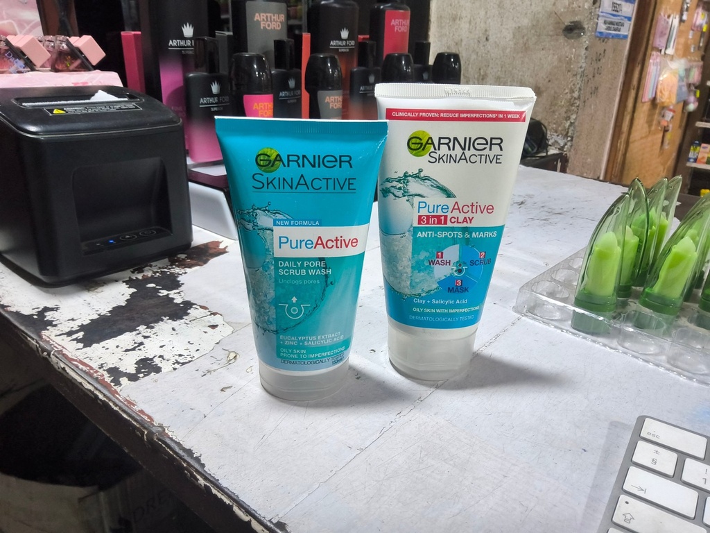 Garnier PureActive Clay/Scrub Wash 150ml